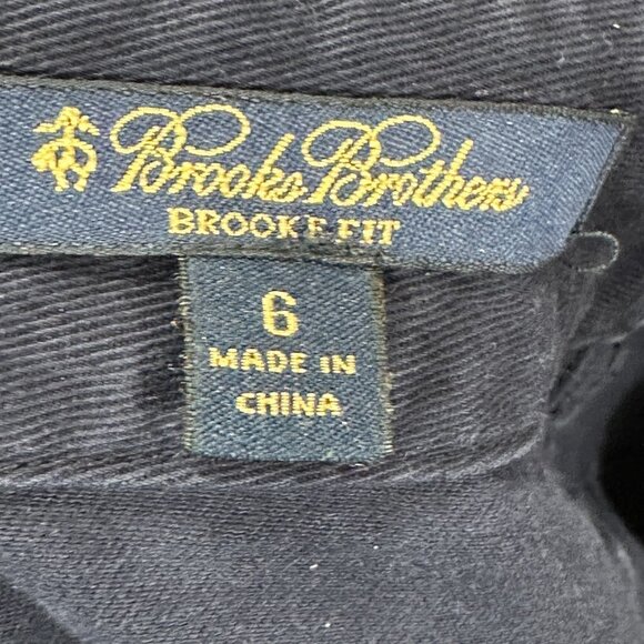 Brooks Brothers Pants Womens 6 Brook E Fit Navy Blue Cotton Stretch Flat Front - Picture 8 of 10